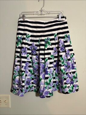 Talbots Floral Striped Women's Aline midi Skirt 10P